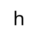 LATIN SMALL LETTER H Basic Latin Unicode U+68