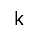 LATIN SMALL LETTER K Basic Latin Unicode U+6B