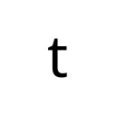 LATIN SMALL LETTER T Basic Latin Unicode U+74