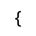 LEFT CURLY BRACKET Basic Latin Unicode U+7B