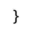 RIGHT CURLY BRACKET Basic Latin Unicode U+7D