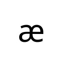 LATIN SMALL LETTER AE Latin-1 Supplement Unicode U+E6
