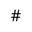 NUMBER SIGN Basic Latin Unicode U+23